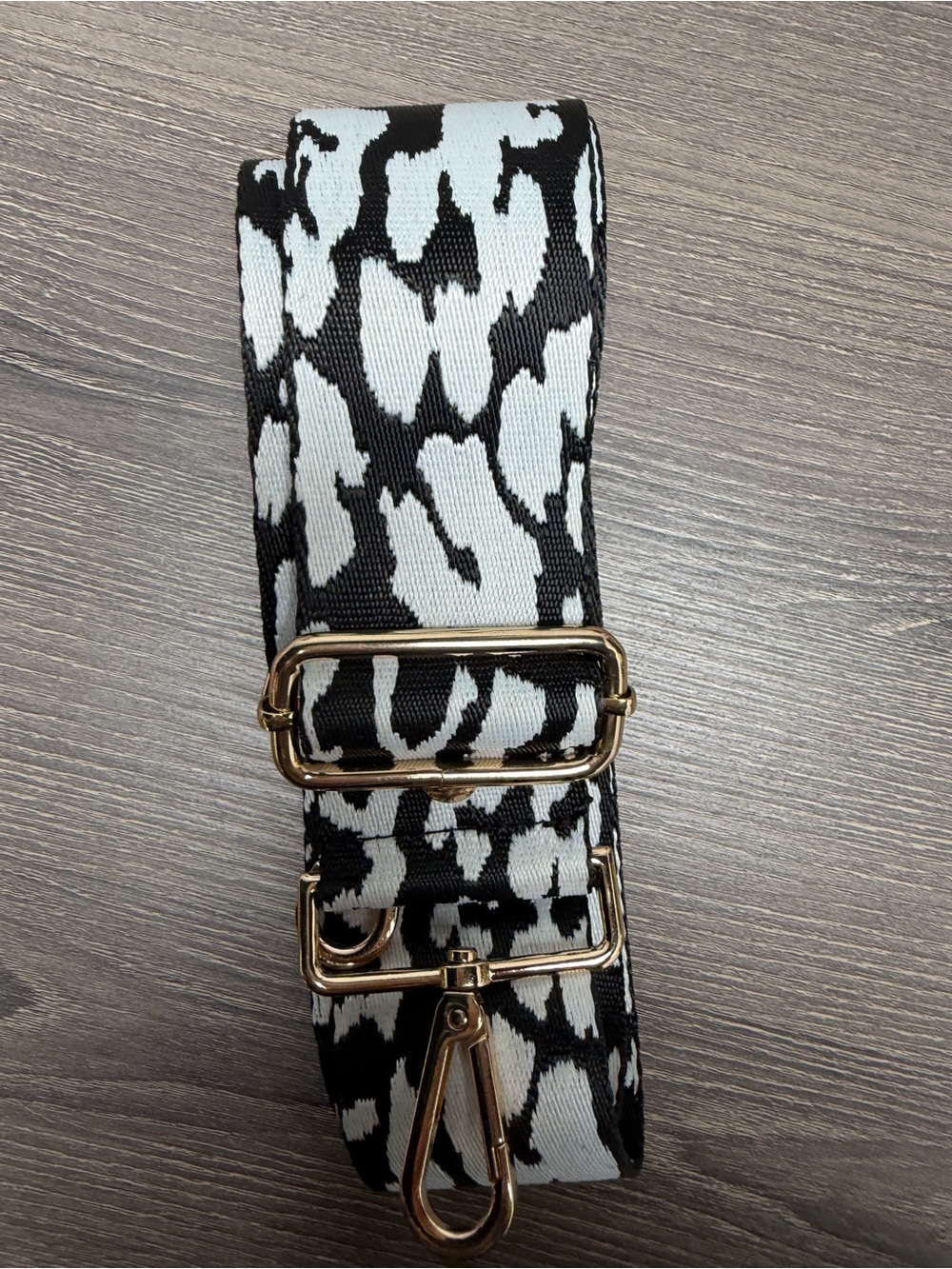 POM POM LONDON Bag Strap ~ Black/White Print